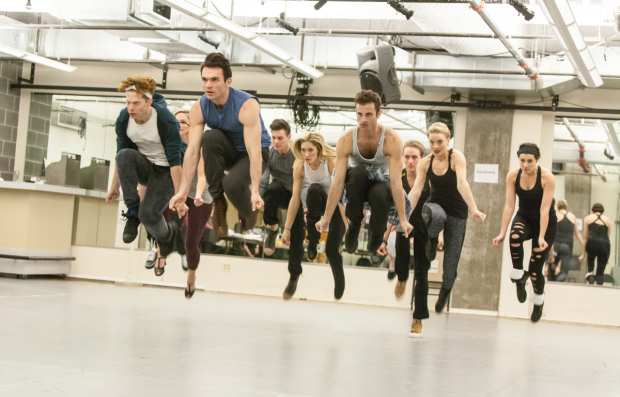 The cast of West Side Story in rehearsal at Signature Theatre.