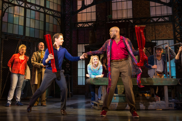 Andy Kelso and Wayne Brady are the two stars of Broadway&#39;s Kinky Boots at the Al Hirschfeld Theatre.