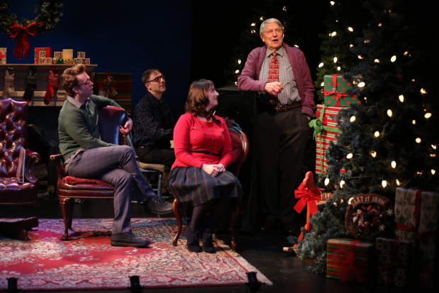 Ashley Robinson, Mark Hartman, Jacque Carnahan, and John Cullum in A Child&#39;s Christmas in Wales, adapted and directed by Charlotte Moore, at DR2 Theatre.