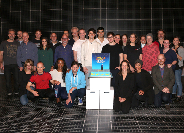 The full cast and crew of The Curious Incident of the Dog in the Night-Time toast 500 Broadway performances.