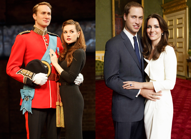 In Broadway&#39;s King Charles III, Oliver Chris and Lydia Wilson (left) play Britain&#39;s Wiliam and Catherine, the Duke and Duchess of Cambridge.