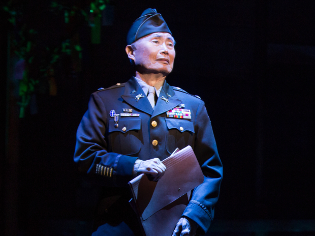 George Takei as Sam Kimura in Allegiance  at the Longacre Theatre.