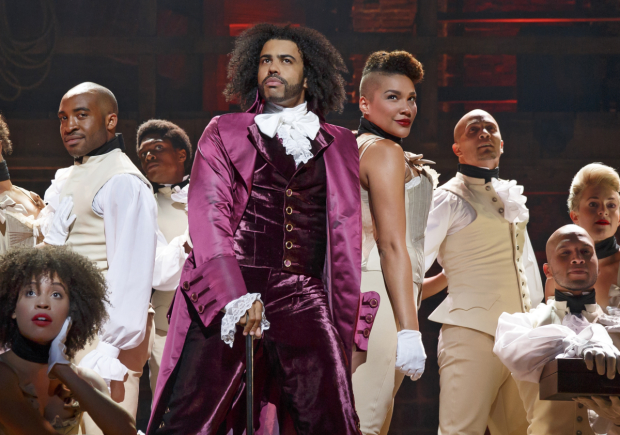 Daveed Diggs as Thomas Jefferson in Hamilton at the Richard Rodgers Theatre.