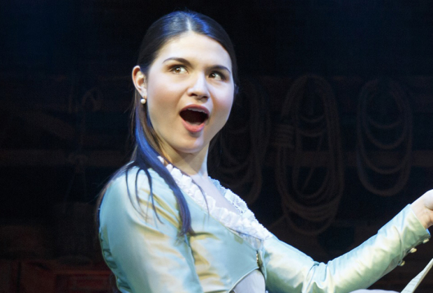 Phillipa Soo as Eliza Hamilton in Hamilton at the Richard Rodgers Theatre.