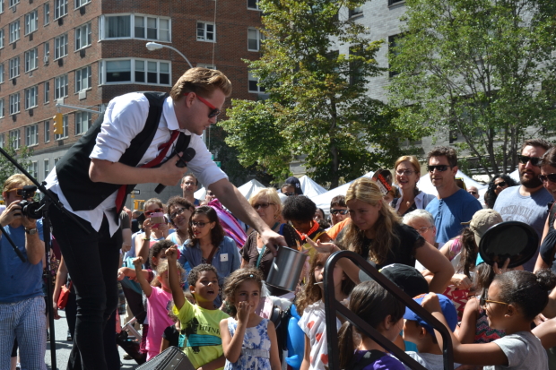 The Amazing Max performing at TheaterMania&#39;s annual street fair.