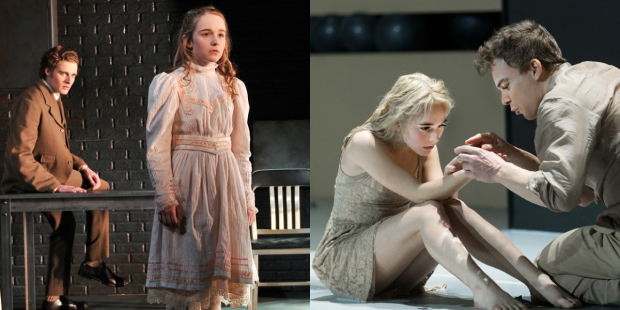Sophia Anne Caruso in MCC&#39;s The Nether (left) and New York Theatre Workshop&#39;s Lazarus.