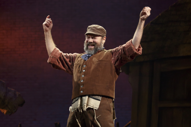 Danny Burstein plays Tevye in the Broadway revival of Fiddler on the Roof, directed by Bartlett Sher, at the Broadway Theatre.