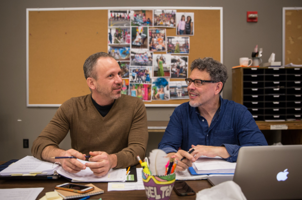 Director Steve Cosson and playwright José Rivera in rehearsal for Another Word for Beauty.