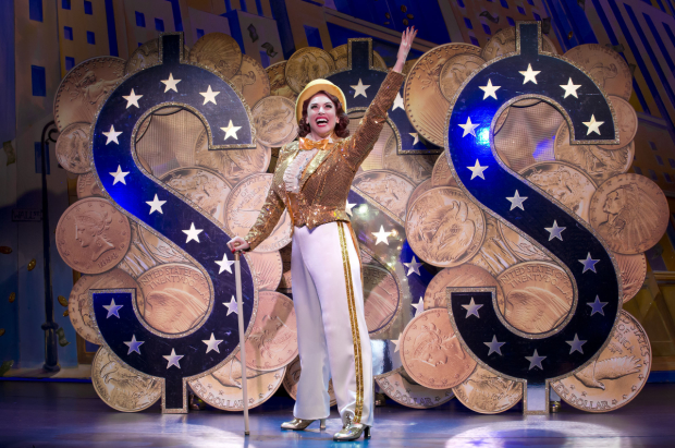 Lesli Margherita learns the value of a dollar in Dames at Sea.
