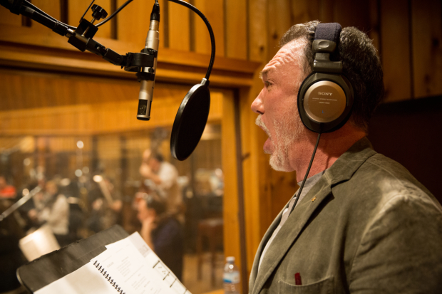 Patrick Page records a song for the Hunchback of Notre Dame cast album.