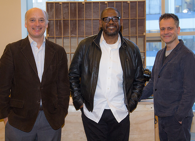 Director Michael Grandage (right) joins stars Frank Wood and Forest Whitaker for a snapshot.