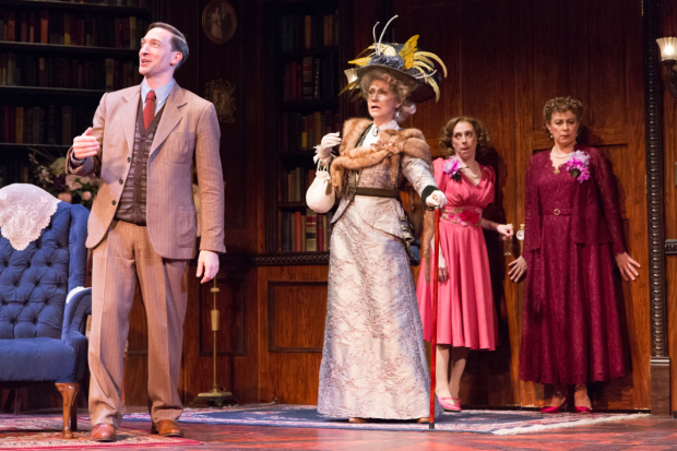 Ben Dibble, Susan Riley Stevens, Ellie Mooney, and Mary Martello in Walnut Street Theatre's production of Harvey.