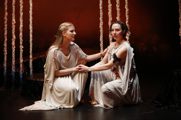 Katie Fabel plays Ismene and Rebekah Brockman plays Antigone in Seamus Heaney's ‘'The Burial at Thebes''.