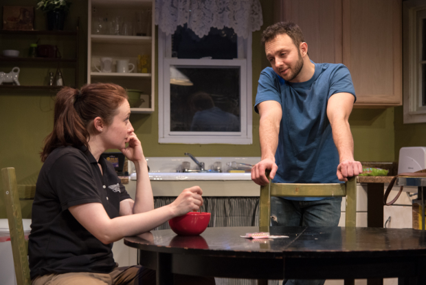Vanessa Vache and James Kautz star in Emily Schwend&#39;s Utility, directed by Jay Stull for The Amoralists at Rattlestick Playwrights Theater.