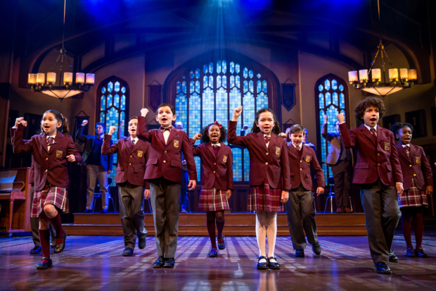 The young ensemble of Broadway&#39;s School of Rock.
