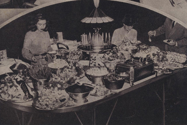 Diners enjoy the oversize smorgasbord at The Wivel, the previous occupant of 254 West 54th Street, the current location of Feinstein&#39;s/54 Below.