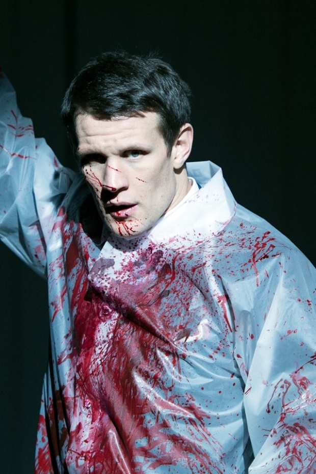 Matt Smith as Patrick Bateman in the Almeida Theatre production of American Psycho.
