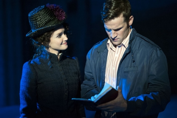 Brynn O&#39;Malley as Dot and Claybourne Elder as George in the 2015 Signature Theatre revival of Sunday in the Park With George.
