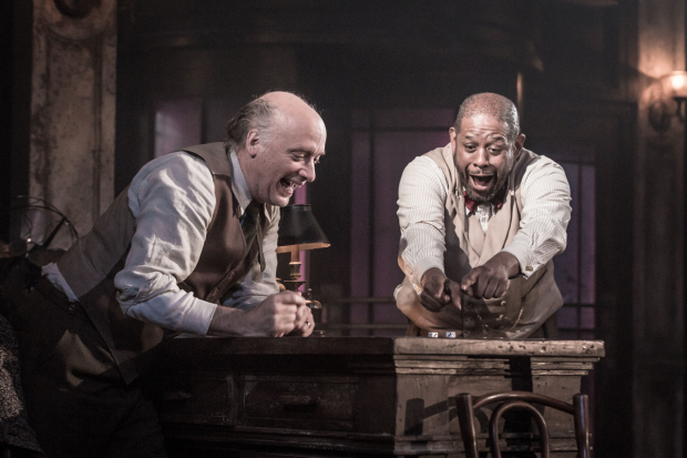 Frank Wood and Forest Whitaker in Hughie, directed by Michael Grandage.. 