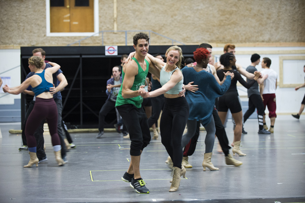 Reed Kelly and Sarah Meahl take part in a dance rehearsal.