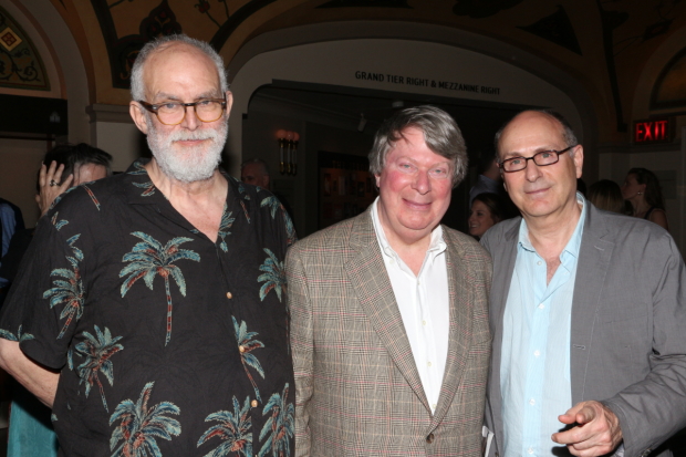Writers William Finn (left) and James Lapine (right) will collaborate with Lincoln Center Theater Artistic Director André Bishop (center) on a new Broadway revival of Falsettos.
