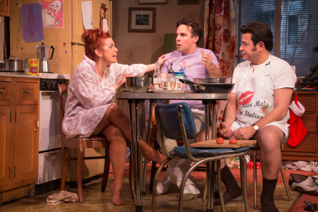 Joli Tribuzio plays Dotty, Mario Cantone plays Jackie, and Johnny Tammaro plays Peter in A Room of My Own.