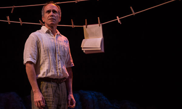 Henry Godinez (Oscar Amalfitano) in "Part II: The Part About Amalfitano" of 2666, directed by Seth Bockley and Robert Falls, at the Goodman Theatre. 