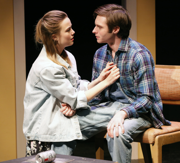 Rebecca Rittenhouse and Bobby Steggert share a scene in Boy, set to open March 10 at the Clurman Theatre at Theatre Row.