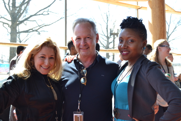 Adrienne Nelson (Lurleen Wallace), Richard Clodfelter (Hubert Humphrey), and Shannon Dorsey (Coretta Scott King) pose for photos at the first rehearsal for Arena Stage&#39;s All the Way.