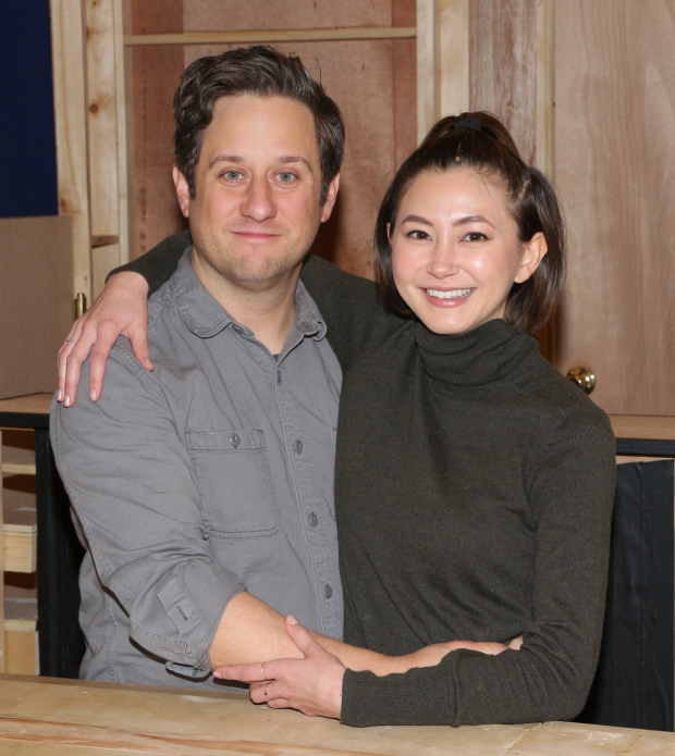 Christopher Fitzgerald and Kimiko Glenn play onstage couple Ogie and Dawn.