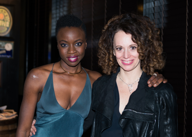 Playwright Danai Gurira celebrates her opening with her director, Rebecca Taichman.