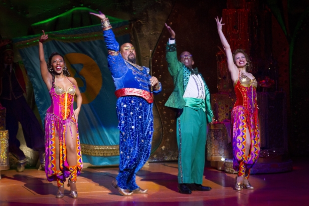 James Monroe Iglehart and Al Roker (center) strike a pose during &quot;Friend Like Me.&quot;