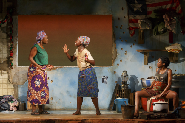 Saycon Sengbloh, Lupita Nyong&#39;o, and Pascale Armand share the stage at the Golden Theatre.