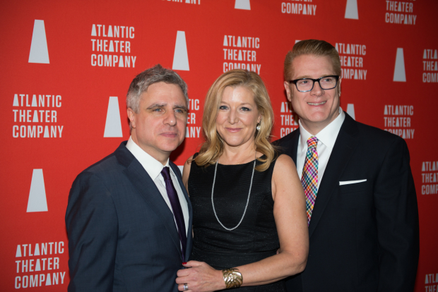 Atlantic Theater Company Artistic Director Neil Pepe, School Director Mary McCann, and Executive Director Jeffory Lawson celebrate their organization.