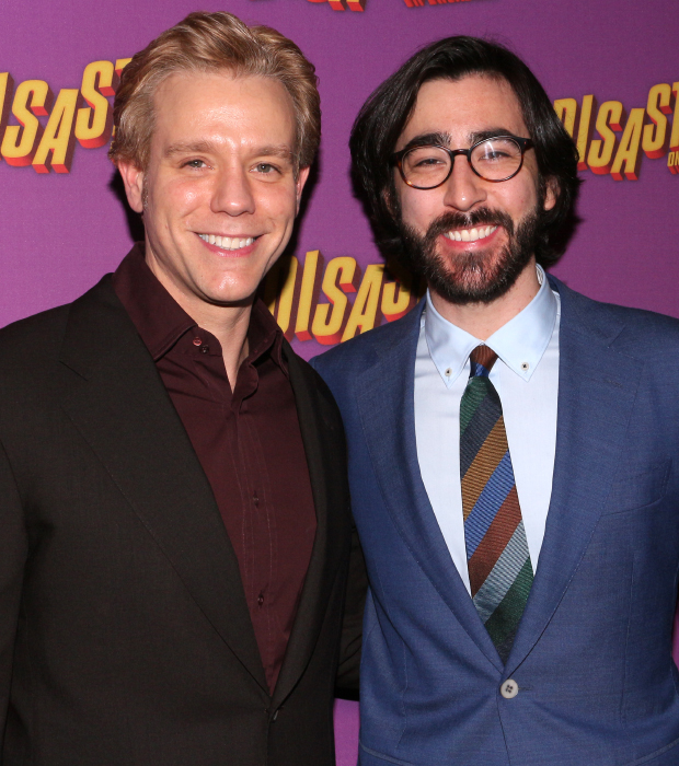 Adam Pascal and Max Crumm play onstage pals Chad and Scott.