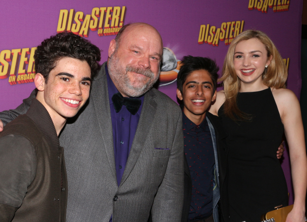 Kevin Chamberlin poses with his castmates from TV&#39;s Jessie: Cameron Boyce, Karan Brar, and Peyton List.