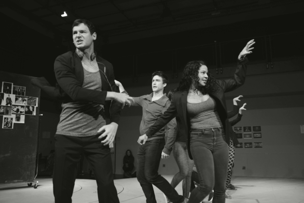 Benjamin Walker and the cast of American Psycho in rehearsal.