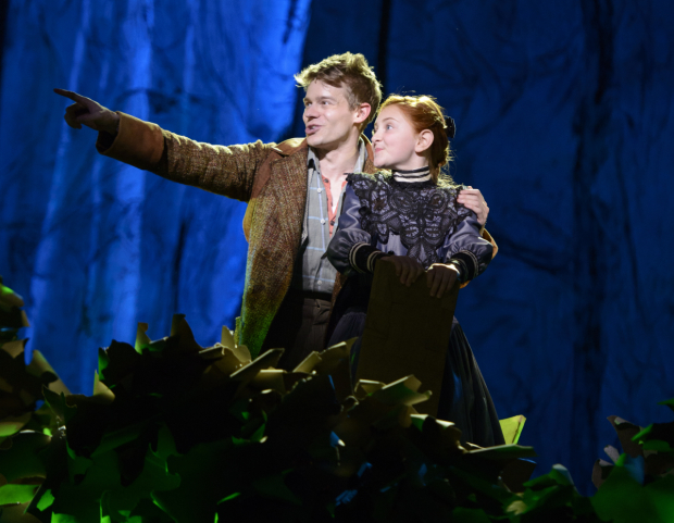 Andrew Keenan-Bolger as Jesse Tuck and Sarah Charles Lewis as Winnie in the new Broadway musical Tuck Everlasting.