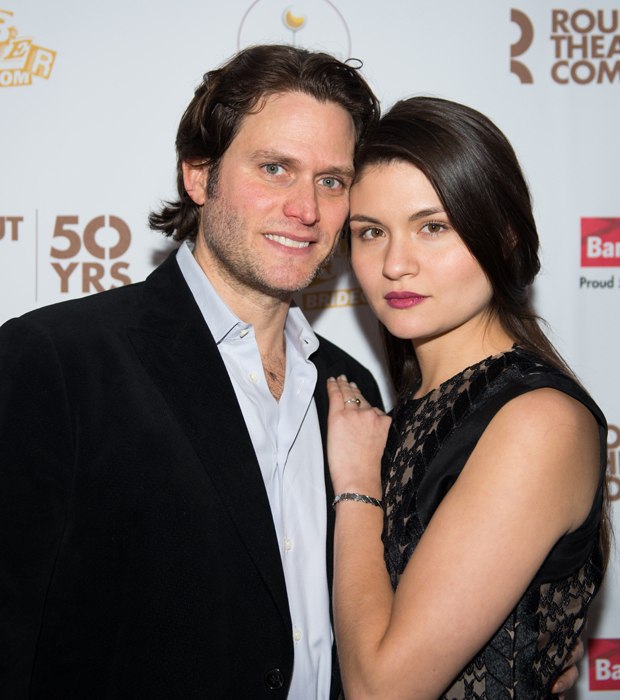The Robber Bridegroom star Steven Pasquale is joined by his fiancee, Hamilton&#39;s Phillipa Soo, at the afterparty.