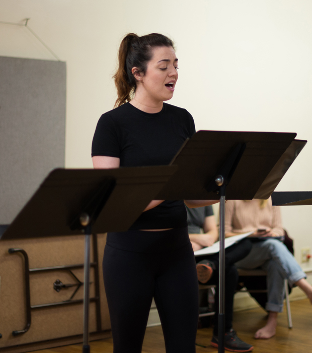 Barrett Wilbert Weed rehearses for The Crazy Ones in concert.