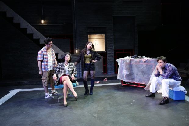 Michael Hisamoto, Lin-Ann Ching Kocar, Theresa Nguyen, and Tyler Simahk in Fast Company, directed by M. Bevin O&#39;Gara, at Lyric Stage Company.  