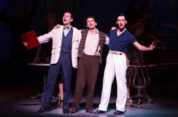Max von Essen, Brandon Uranowitz, and Garen Scribner in a scene from Broadway&#39;s An American in Paris.