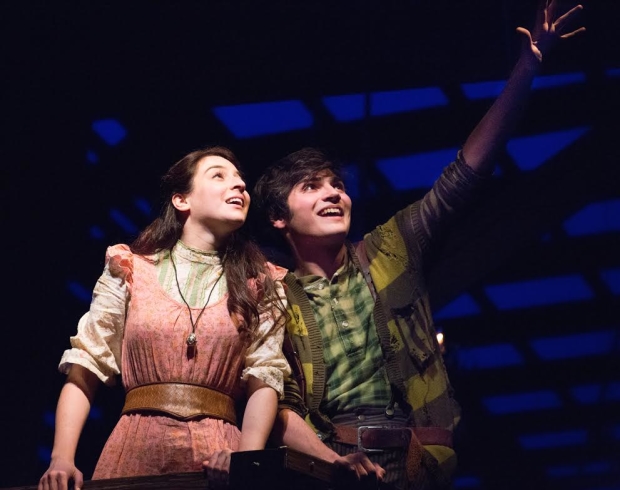 Michaela Shuchman and Brandon O'Rourke in Walnut Street Theatre's production of Peter and the Starcatcher.