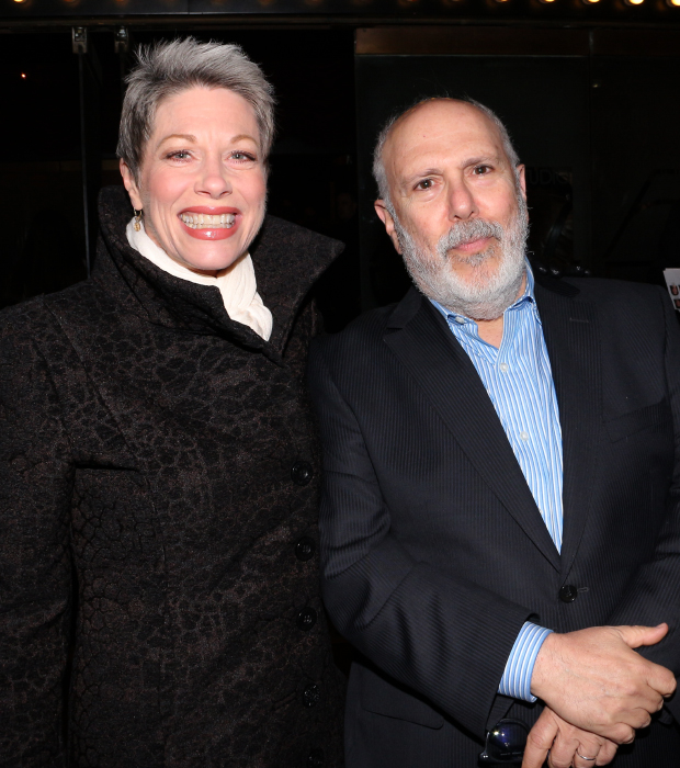 Marin Mazzie and Lee Wilkof walk the red carpet together.