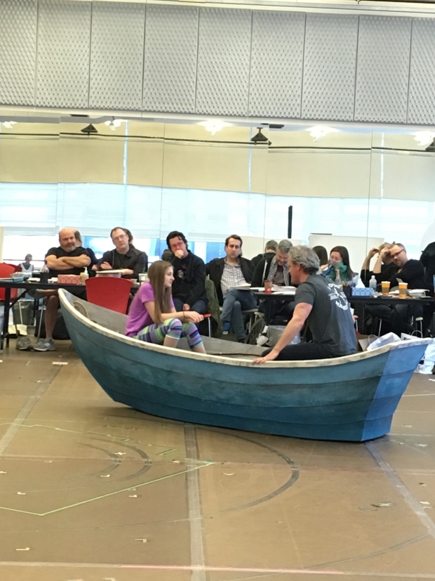 Rehearsing in a row boat with the amazing Michael Park.