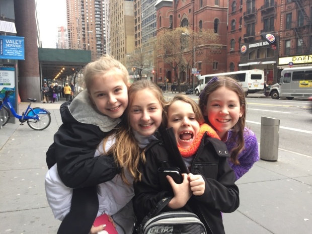 Me and my castmates Brooklyn, Marco, and Elizabeth heading off to lunch together!