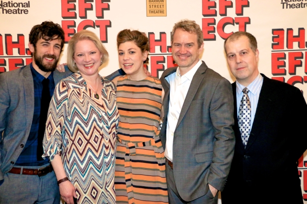 Carter Hudson, Kati Brazda, Susannah Flood, Steve Key, and George Demas star in The Effect at the Barrow Street Theatre.