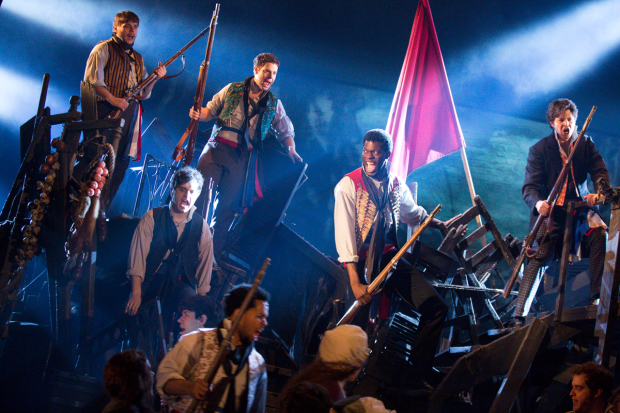 The original 2014 Broadway cast of Les Misérables at the Imperial Theatre.