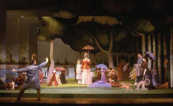 A production photo from the 1985 production of Sunday in the Park With George.