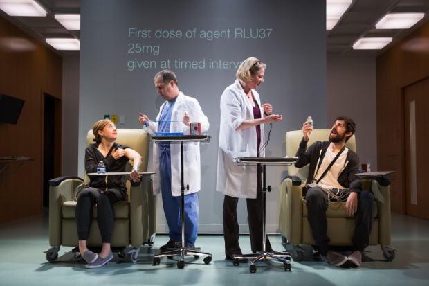 Susannah Flood, George Demas, Kati Brazda, and Carter Hudson enact a realistic clinical trial in The Effect.